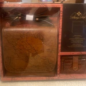PATRICIA NASH GIRONA MAP PRINT XBODY WITH CREDIT CARD WALLET. NEW IN GIFT BOX
